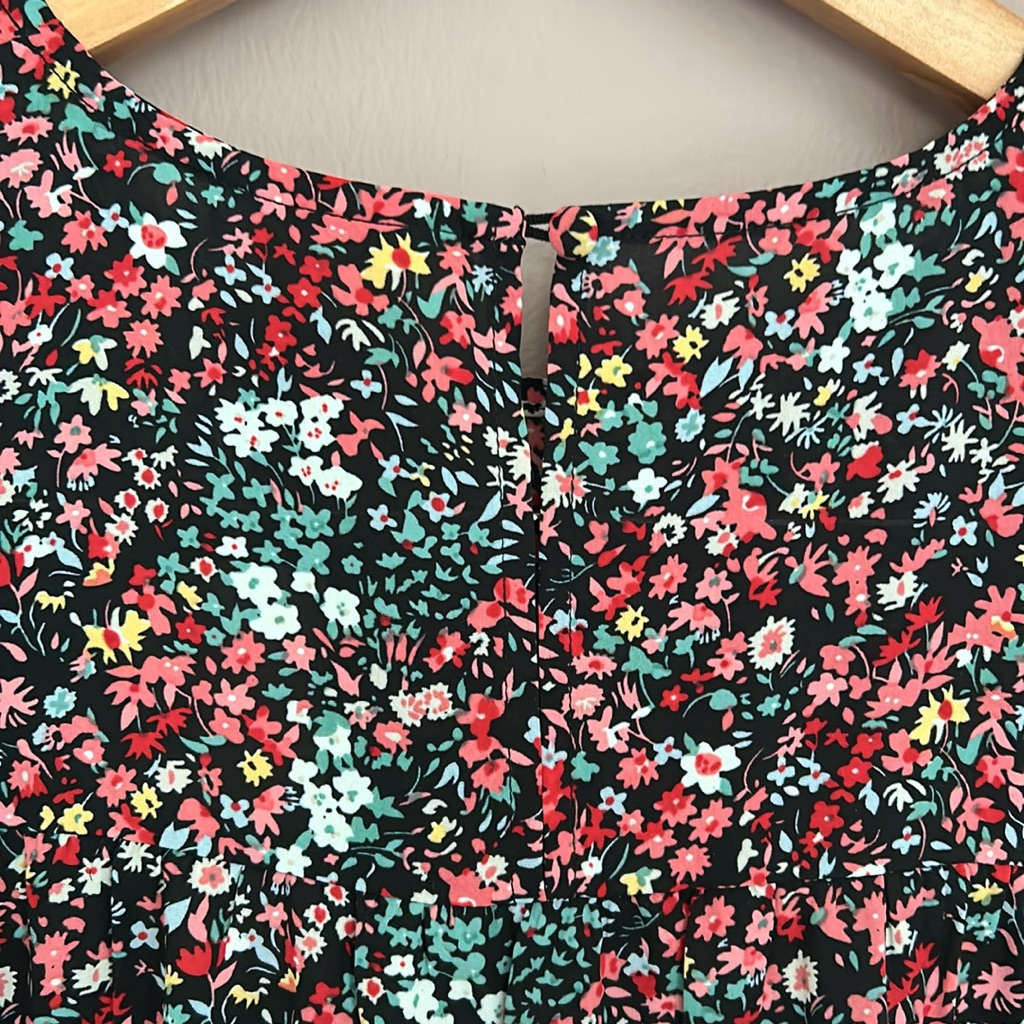 Nwt Love, Olive Co Floral Trapeze Tiered Midi Dress Floral Long Sleeve Size Xl — image 7 of 8